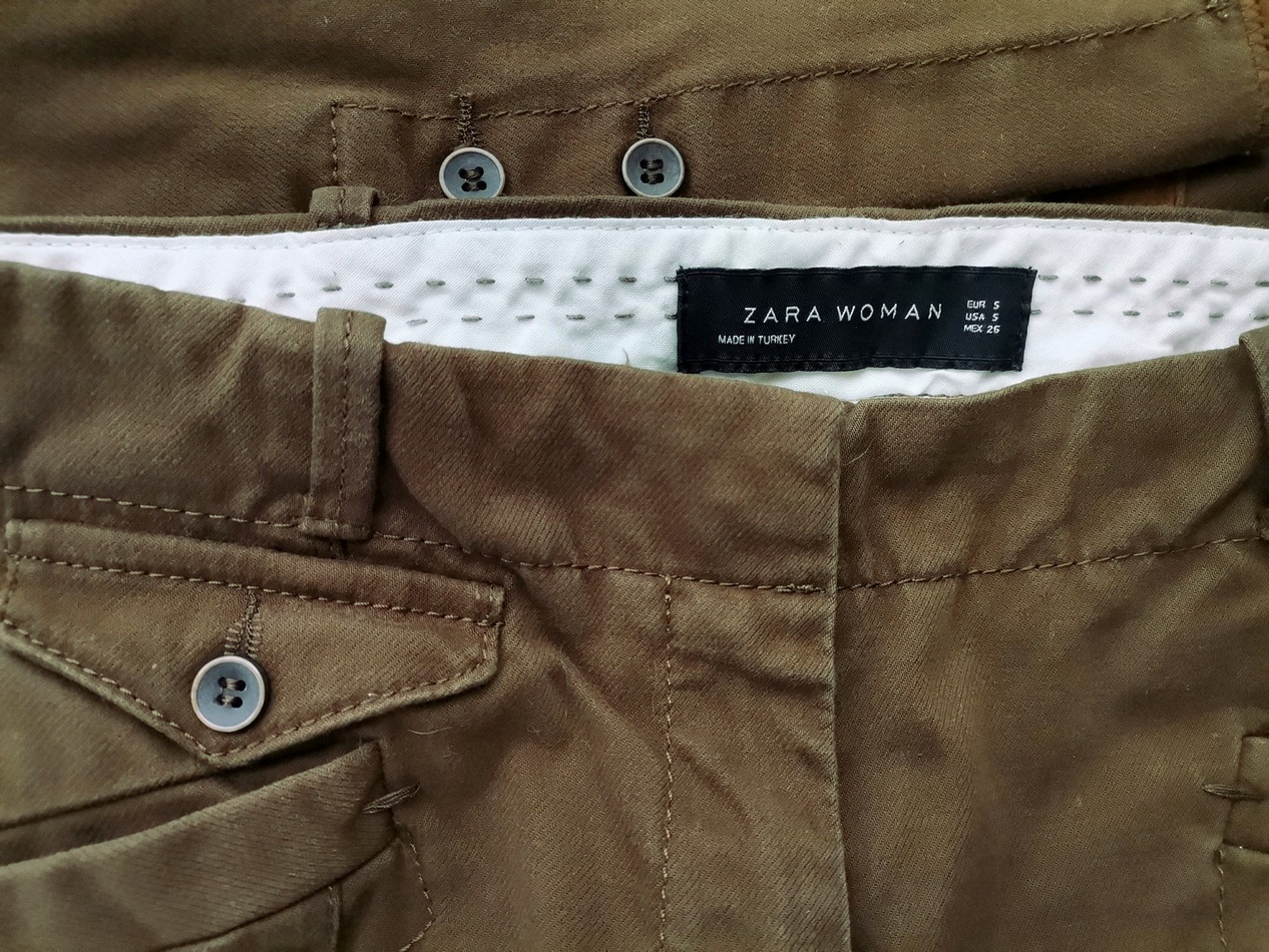 IMG_20210413_110800.jpg Zara Rozmiar S Kolor Khaki Spodnie Casual Materiał Bawełna