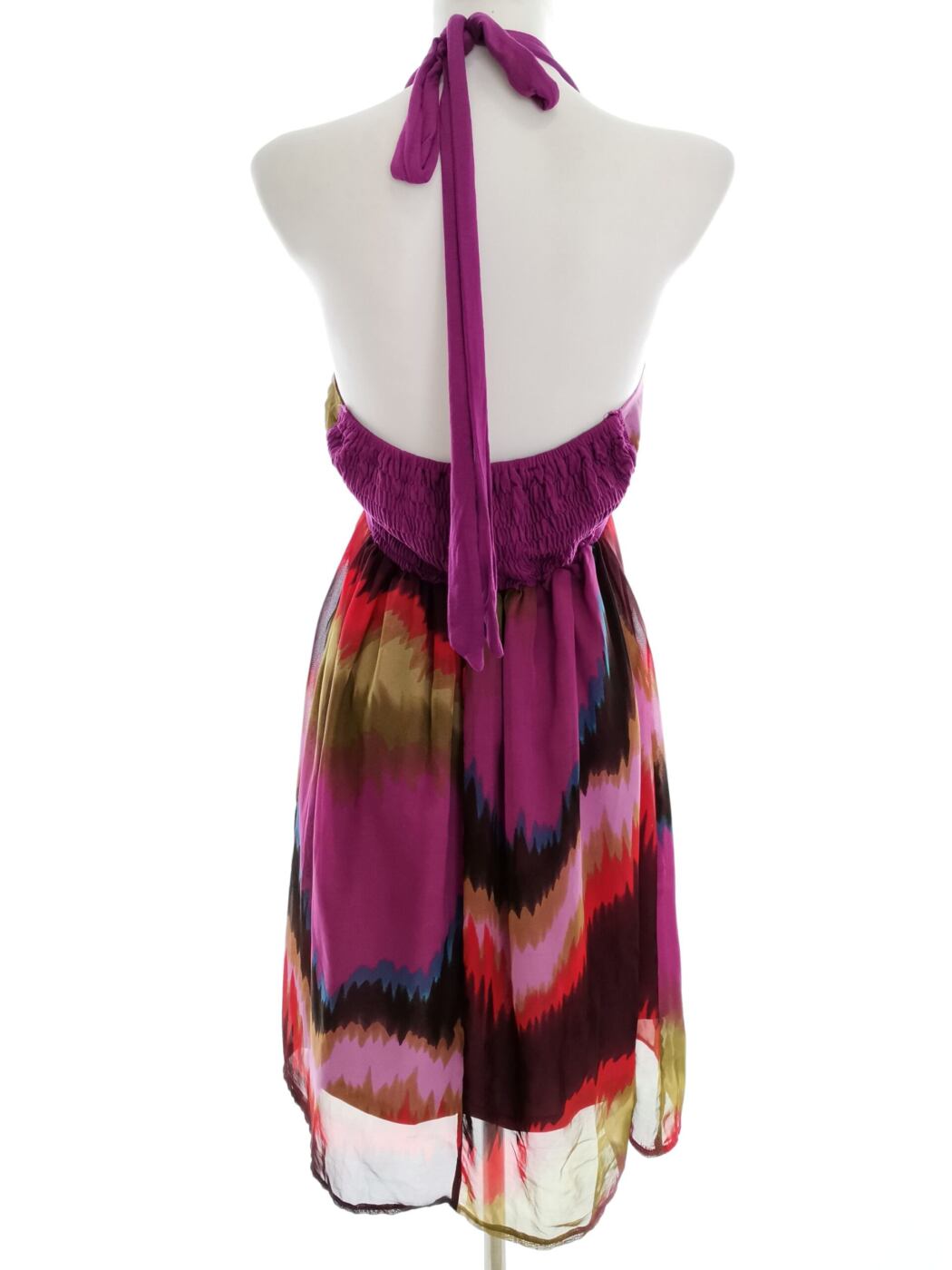 Dunnes Rozmiar 10 (38) Kolor Fioletowy Halter Sukienka A-Line Bezrękawnik Do Kolan Dunnes Rozmiar 10 (38) Kolor Fioletowy Halter Sukienka A-Line Bezrękawnik Do Kolan