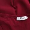 Maggie Rozmiar L Kolor Bordowy Split Crew Neck Bluzka Popover Guziki Długi rękaw
