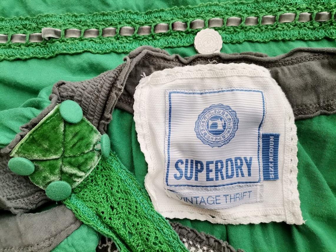 IMG_20210414_130339_r1.jpg Superdry Rozmiar M Kolor Zielony Kwadratowy dekolt Bluzka Bezrękawnik Materiał Bawełna 100%
