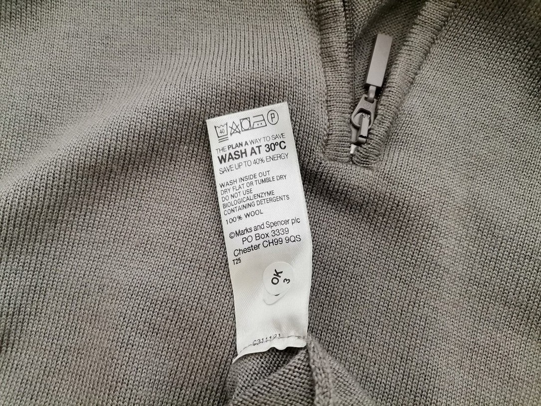 IMG_20210414_141600.jpg Marks&spencer Rozmiar M Kolor Szary Męski Sweter Długi rękaw Materiał Wełna 100%