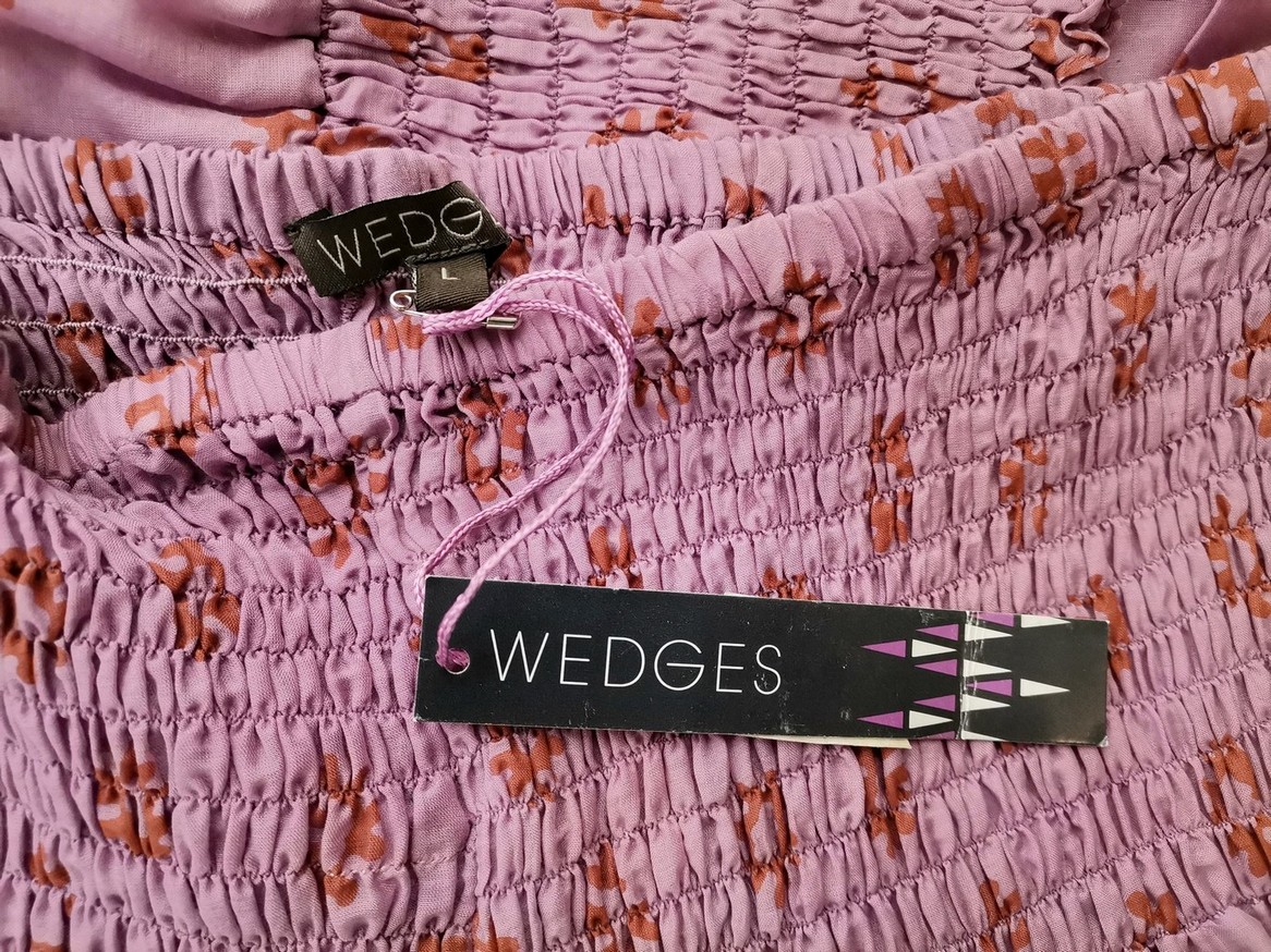 WEDGES Rozmiar L Kolor Różowy Spodnie Alladynki Materiał Bawełna