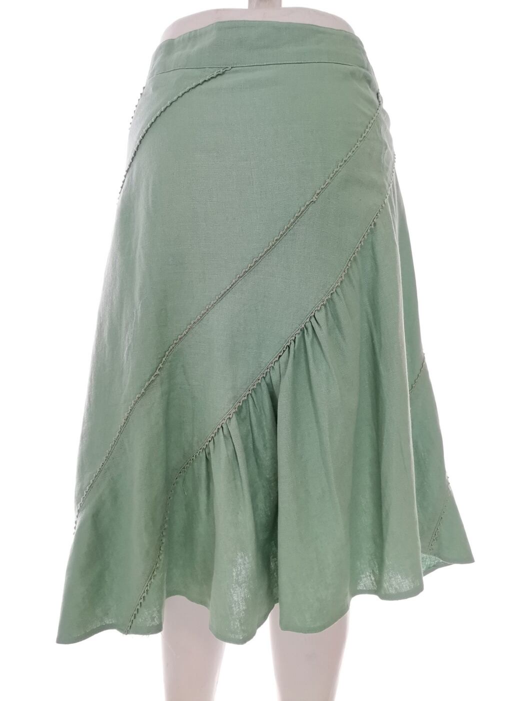 IMG_20210415_134406.jpg Topshop Rozmiar 10 (38) Kolor Miętowy A-Line Spódnica Midi Materiał Len