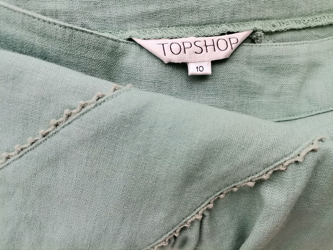 IMG_20210415_134456.jpg Topshop Rozmiar 10 (38) Kolor Miętowy A-Line Spódnica Midi Materiał Len