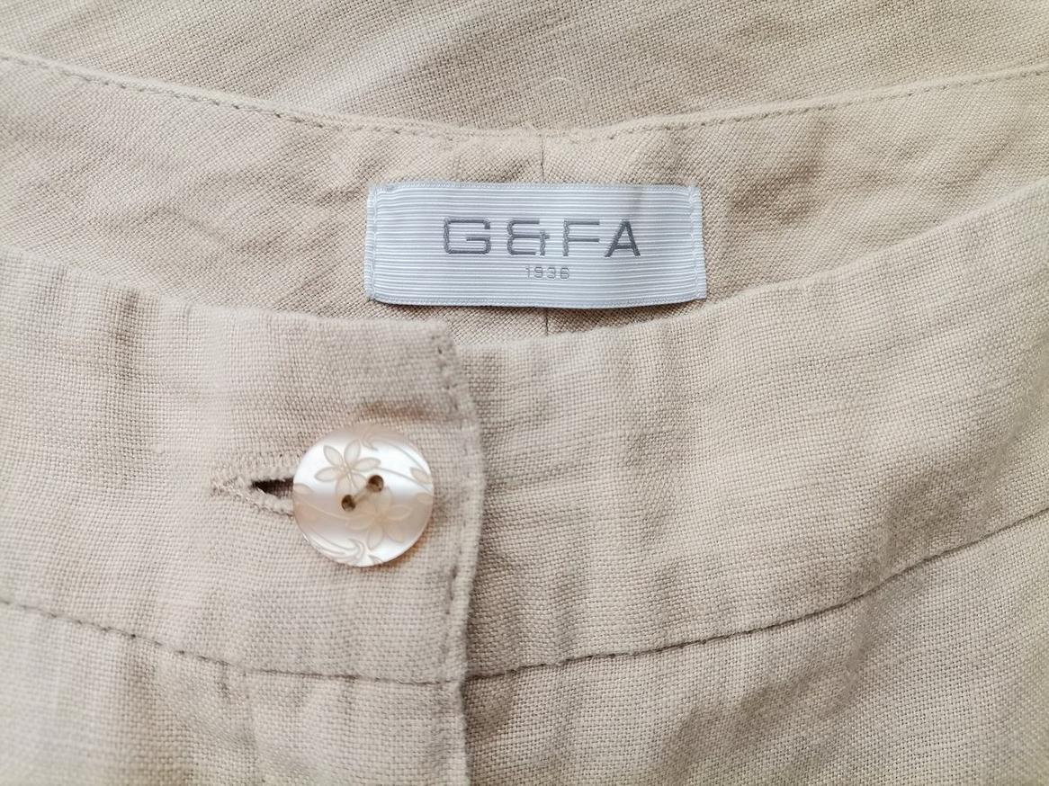Gefa Rozmiar 38 Kolor Beżowy Spodnie Casual Materiał Len 100%