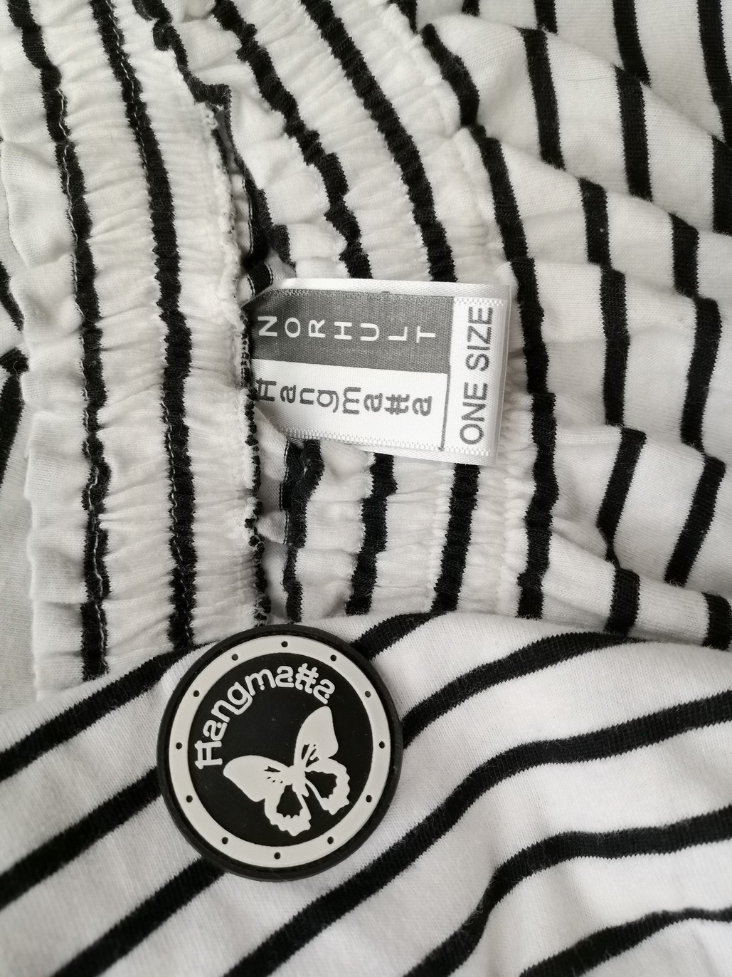 HANGMATTA Rozmiar one size Kolor Biały Pasy Spodnie Casual Materiał Bawełna