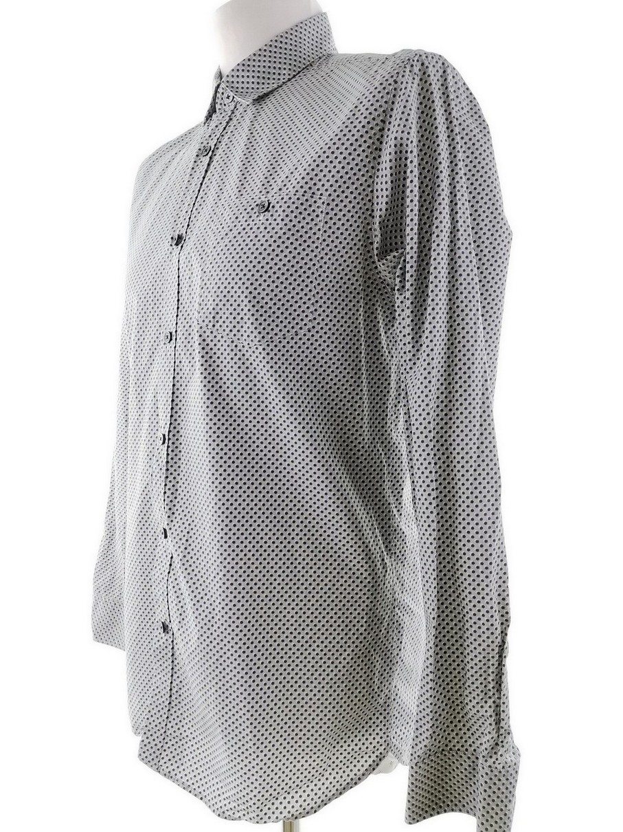 IMG_20210419_113223.jpg Ted Baker Rozmiar 4 (XL) Kolor Szary Grochy Kołnierz Męska Koszula Casual Długi rękaw Materiał Bawełna 100%