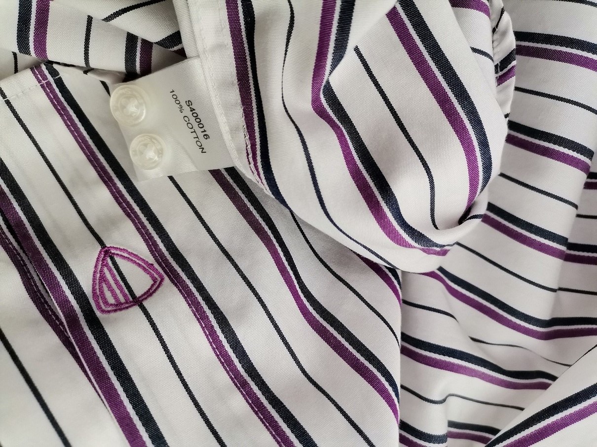 IMG_20210419_120328.jpg BEN SHERMAN Rozmiar 14,5 (38) Kolor Biały Pasy Kołnierz Męska Koszula Elegancka Długi rękaw Materiał Bawełna 100%