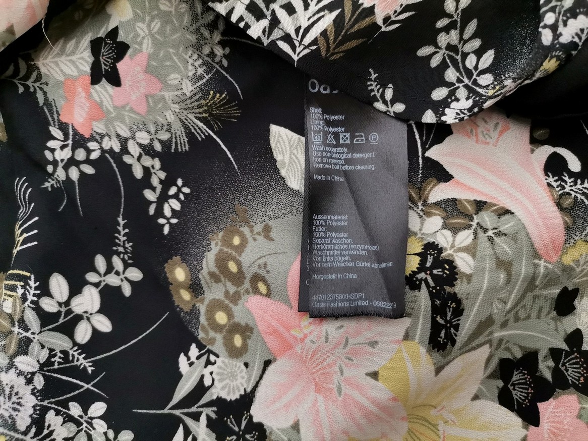 Oasis Rozmiar 16 (42) Kolor Czarny Okrągły dekolt Sukienka Sheath Krótki rękaw Do Kolan Oasis Rozmiar 16 (42) Kolor Czarny Okrągły dekolt Sukienka Sheath Krótki rękaw Do Kolan