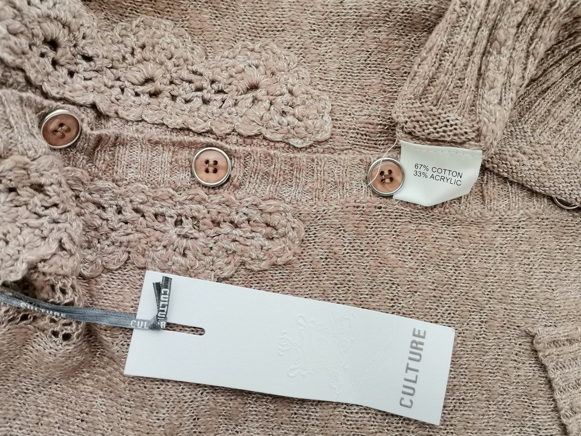 Culture Rozmiar M Kolor Beżowy W serek Sukienka Sweterkowa Bezrękawnik Do Kolan Materiał Bawełna Culture Rozmiar M Kolor Beżowy W serek Sukienka Sweterkowa Bezrękawnik Do Kolan Materiał Bawełna