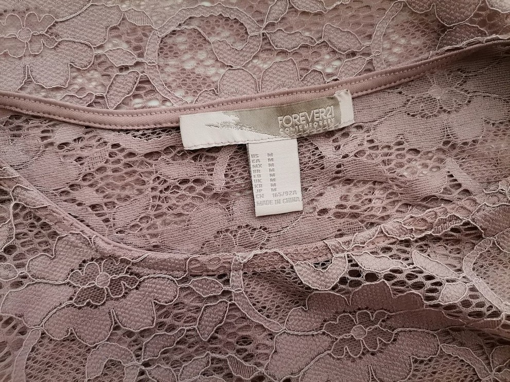IMG_20210420_101113.jpg Forever 21 Rozmiar M Kolor Pudrowy Róż Okrągły dekolt Bluzka Długi rękaw