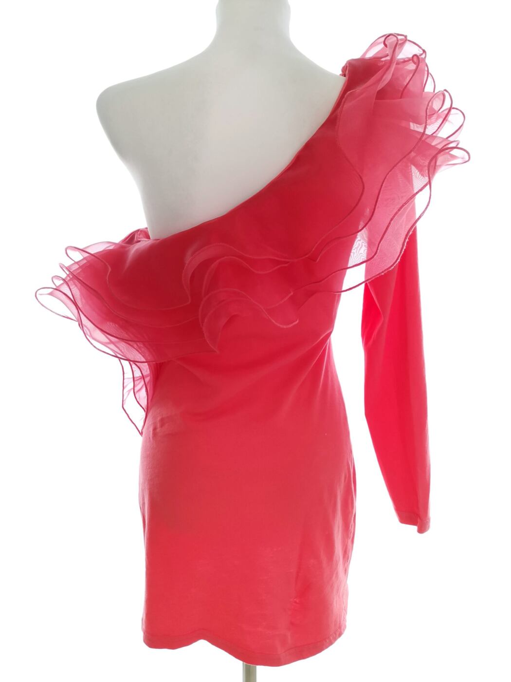 Rare Rozmiar 12 (40) Kolor Różowy Na Jedno Ramię Sukienka Bodycon Długi rękaw Krótka Materiał Bawełna 100% Rare Rozmiar 12 (40) Kolor Różowy Na Jedno Ramię Sukienka Bodycon Długi rękaw Krótka Materiał Bawełna 100%