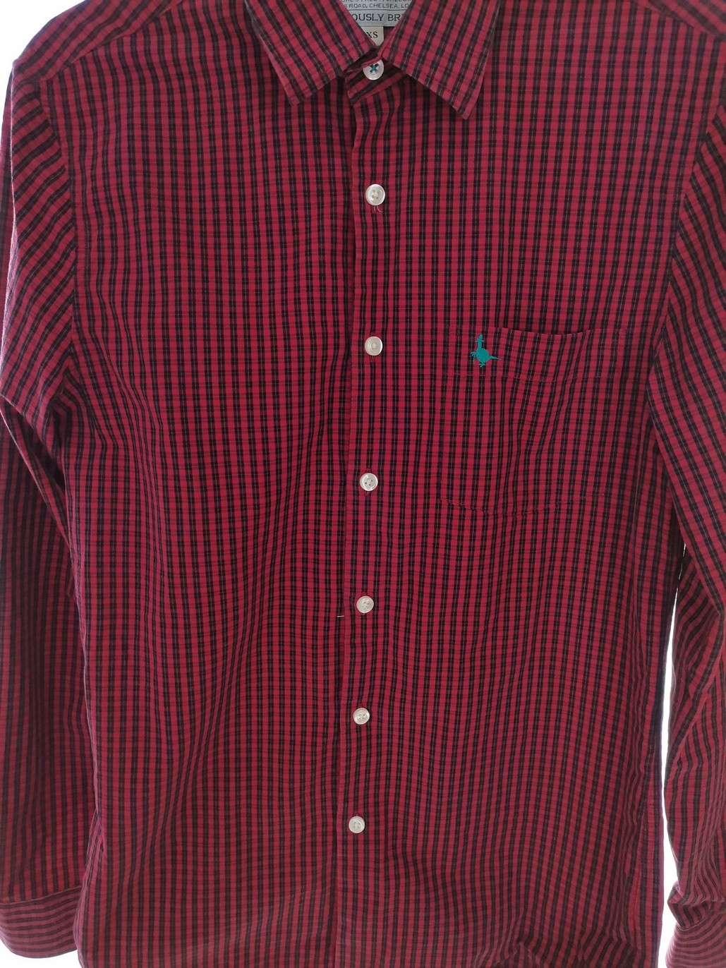 IMG_20210420_143252.jpg Jack Wills Rozmiar XS Kolor Bordowy Krata Kołnierz Męska Koszula Casual Długi rękaw Materiał Bawełna 100%