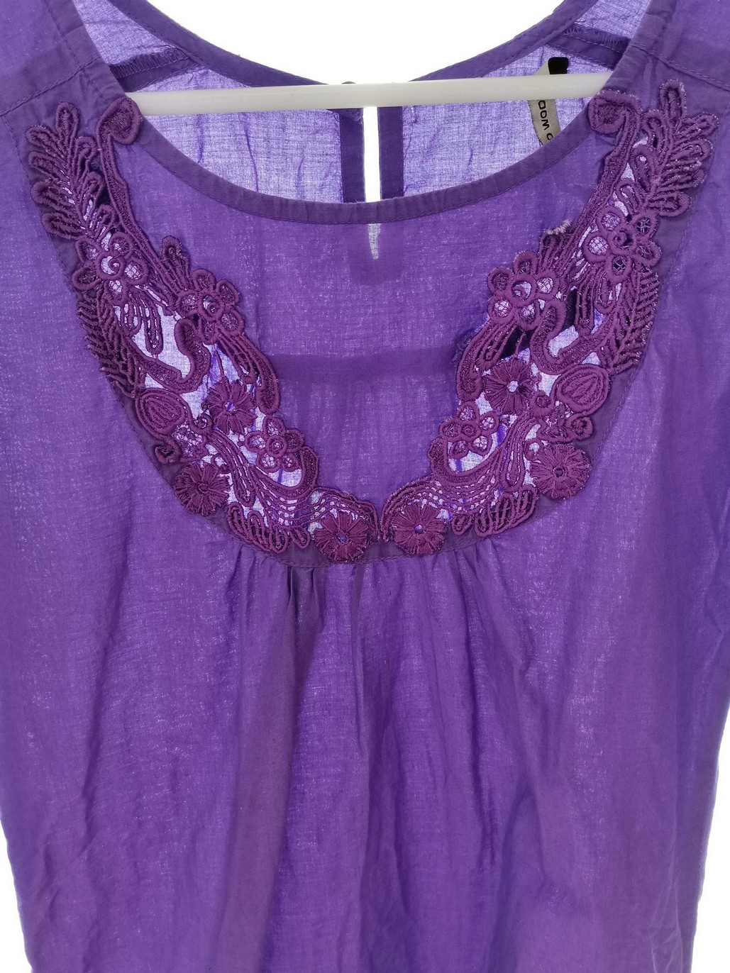 Vero moda Rozmiar XS Kolor Fioletowy Pasy Okrągły dekolt Tunika Bluzka Rękaw 3/4
