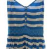 Hollister Rozmiar XS Kolor Niebieski Pasy W serek Tunika Bluzka Bezrękawnik Materiał Wiskoza 100%