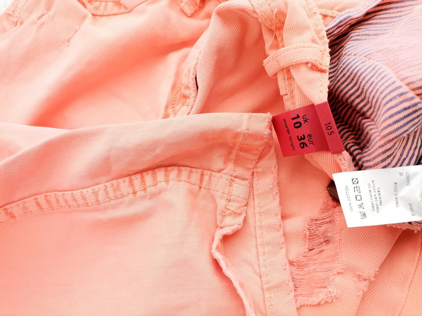 River island Rozmiar 10 (36) Kolor Pomarańczowy Spodnie Casual Materiał Bawełna 100%
