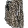 Lindex Rozmiar M Kolor Brązowy Panterka Keyhole Crew Neck Bluzka Długi rękaw Materiał Bawełna 100%