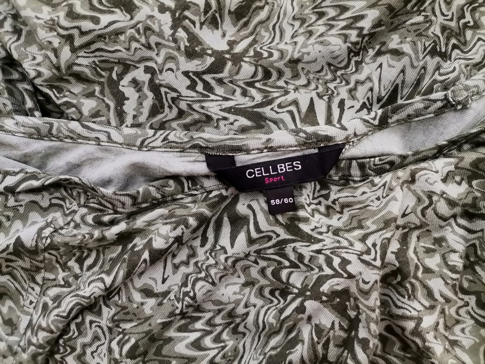 CELLBES Rozmiar 58/60 Kolor Zielony Floral Abstrakt Okrągły dekolt Tunika Bluzka Krótki rękaw Materiał Wiskoza 100% CELLBES Rozmiar 58/60 Kolor Zielony Floral Abstrakt Okrągły dekolt Tunika Bluzka Krótki rękaw Materiał Wiskoza 100%