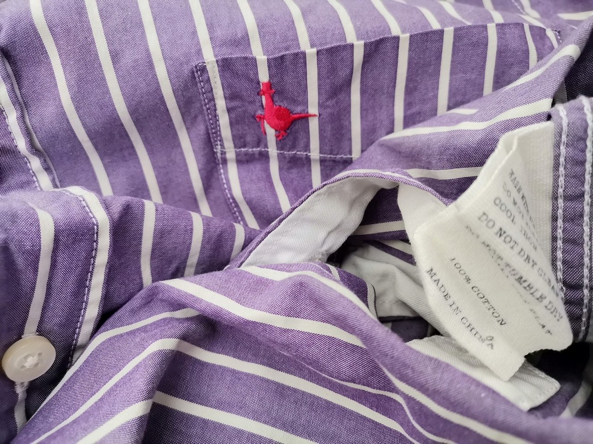 IMG_20210422_113112.jpg Jack Wills Rozmiar L Kolor Fioletowy Pasy Kołnierz Męska Koszula Casual Długi rękaw Materiał Bawełna 100%
