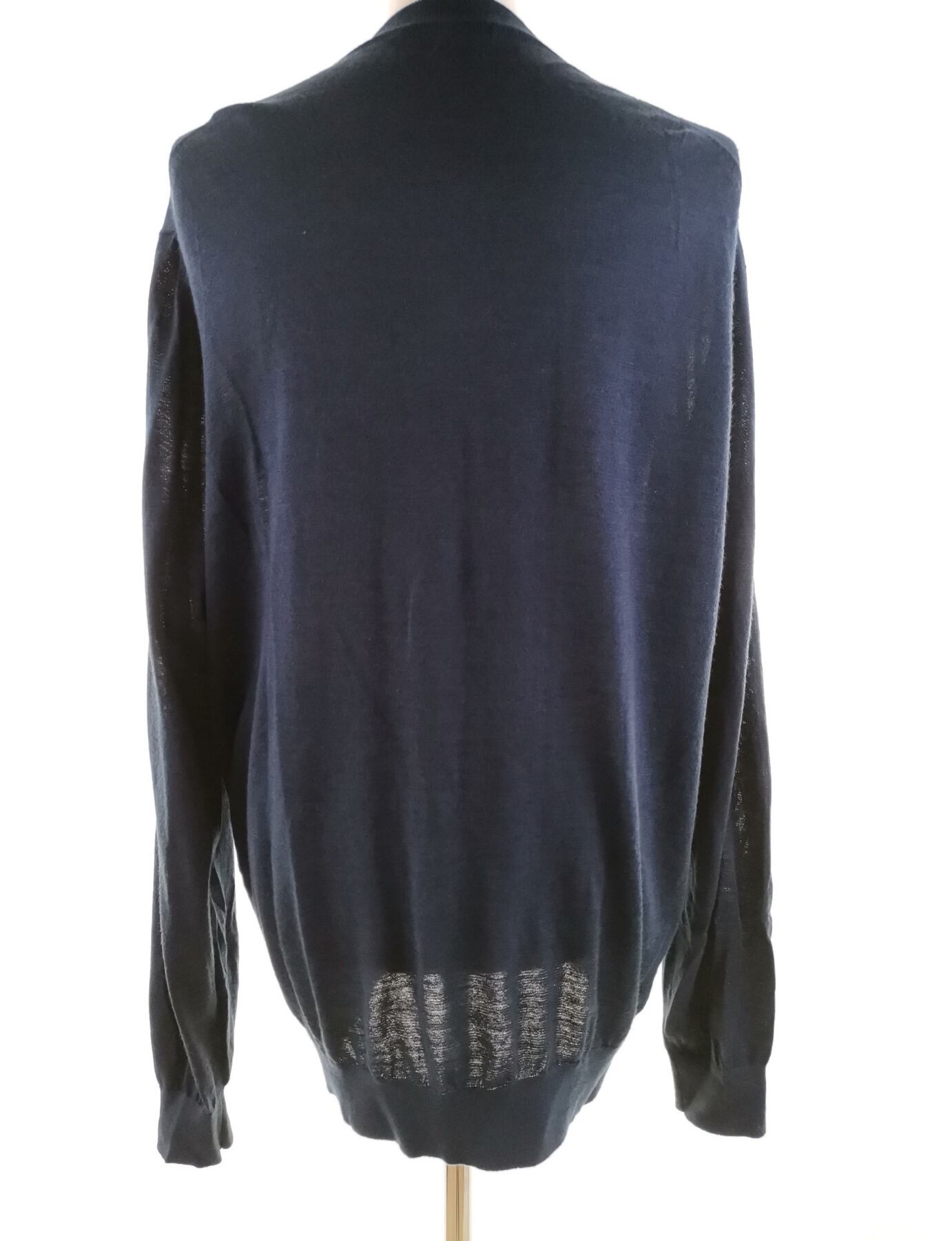 Dressmann Rozmiar 3XL Kolor Granatowy Męski Sweter Rozpinany Długi rękaw Materiał Wełna Merino
