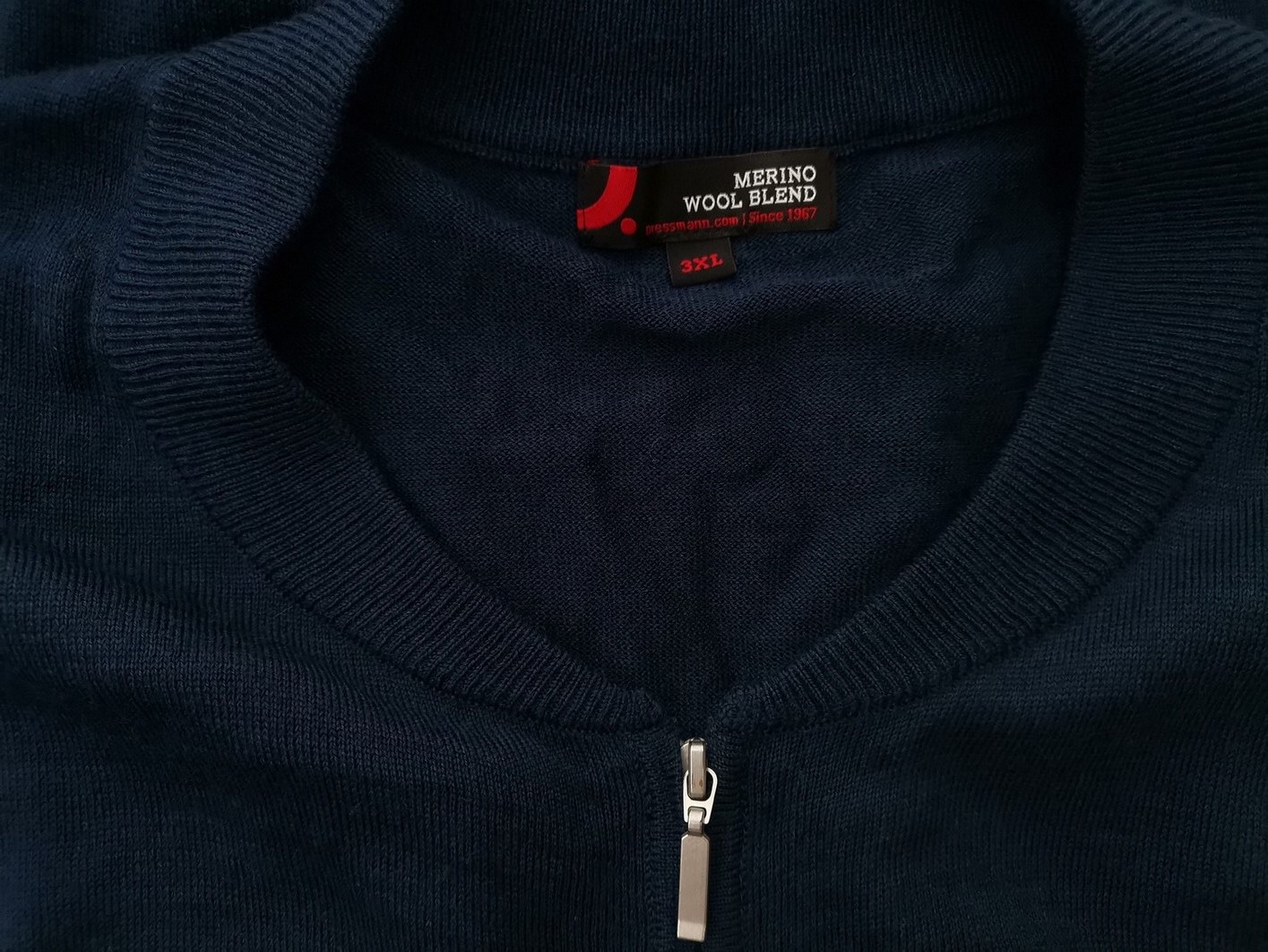 Dressmann Rozmiar 3XL Kolor Granatowy Męski Sweter Rozpinany Długi rękaw Materiał Wełna Merino