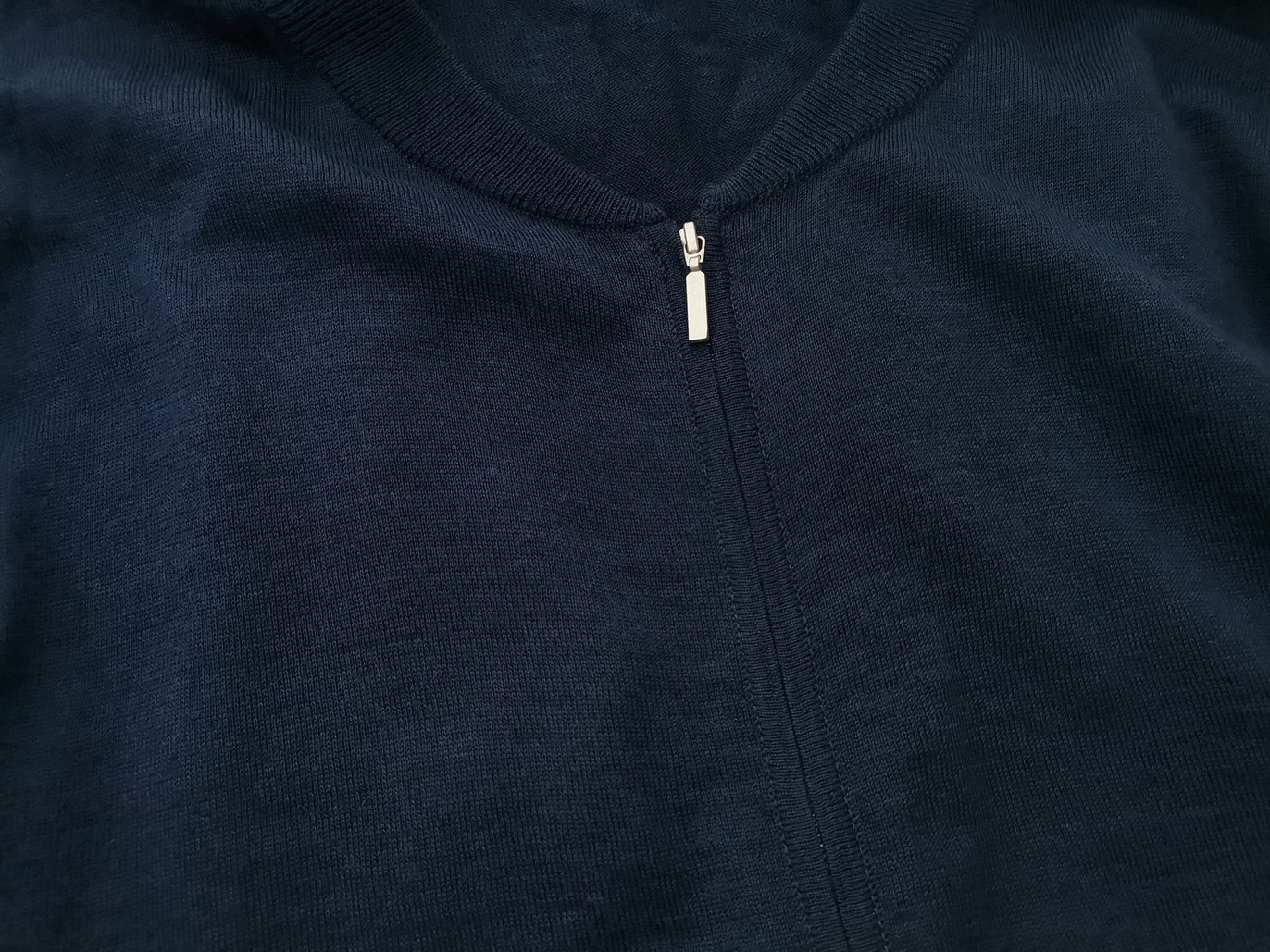 Dressmann Rozmiar 3XL Kolor Granatowy Męski Sweter Rozpinany Długi rękaw Materiał Wełna Merino