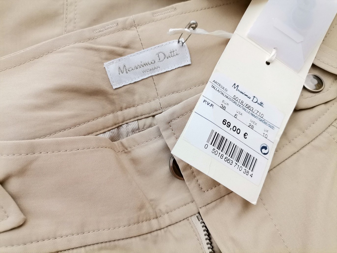 IMG_20210422_131453.jpg Massimo dutti Rozmiar 38 Kolor Beżowy Materiał Bawełna