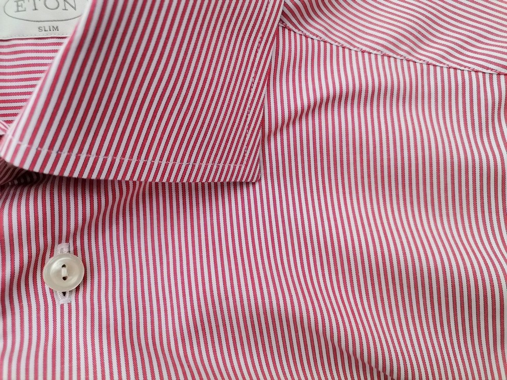 IMG_20210422_133610.jpg Eton Rozmiar 15,5 (40) Kolor Różowy Pasy Kołnierz Męska Koszula Elegancka Długi rękaw Materiał Bawełna 100%