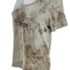 Anna Menotti Rozmiar M Kolor Khaki Okrągły dekolt T-Shirt Krótki rękaw Materiał Wiskoza