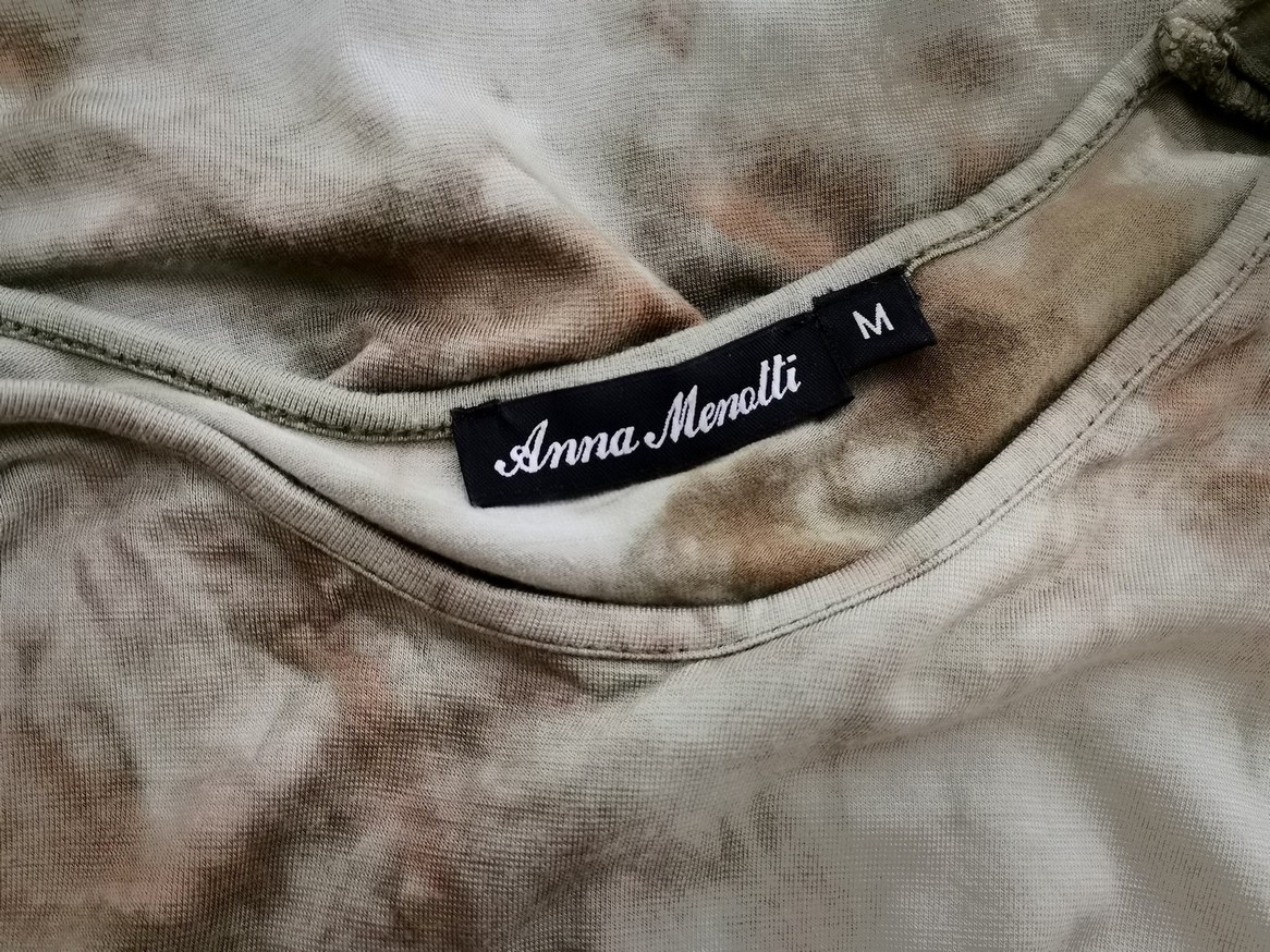 IMG_20210422_135359.jpg Anna Menotti Rozmiar M Kolor Khaki Okrągły dekolt T-Shirt Krótki rękaw Materiał Wiskoza
