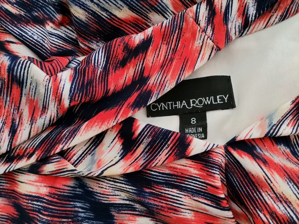 Cynthia Rowley Rozmiar 8 (36) Kolor Granatowy Drapowany dekolt Sukienka Bodycon Bezrękawnik Do Kolan