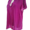 BONMARCHE Rozmiar 18 (46) Kolor Fioletowy Split Crew Neck Bluzka Krótki rękaw Materiał Wiskoza 100%