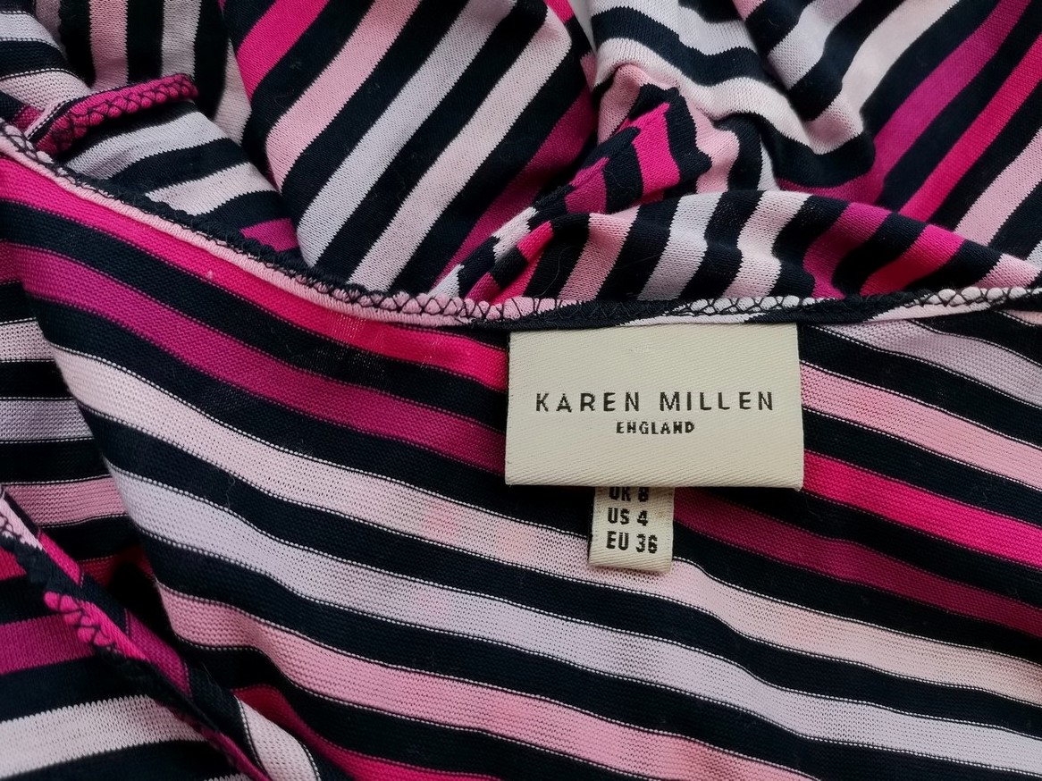 IMG_20210423_115453.jpg Karen MILLEN Rozmiar 36 Kolor Różowy Pasy Dekolt U Bluzka Rękaw 3/4 Materiał Bawełna