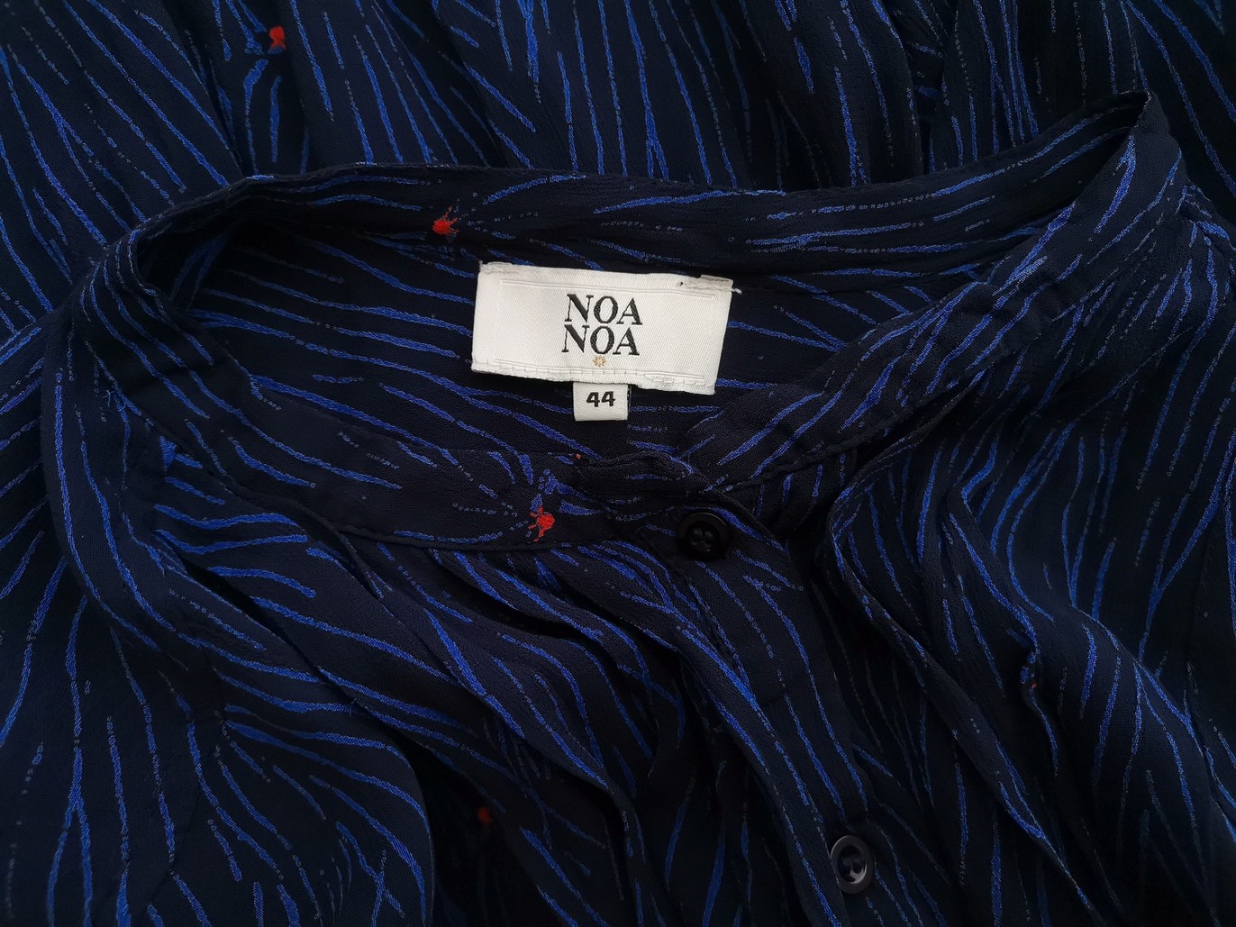 Noa noa Rozmiar 44 Kolor Granatowy Crew Neck Tunika Popover Bluzka Długi rękaw Noa noa Rozmiar 44 Kolor Granatowy Crew Neck Tunika Popover Bluzka Długi rękaw