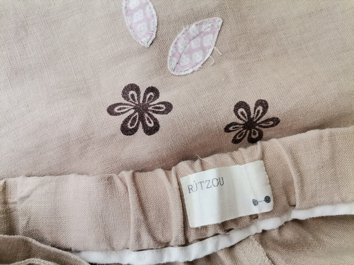 Rützou Rozmiar 36 Kolor Beżowy Spodnie Casual Materiał Len 100%