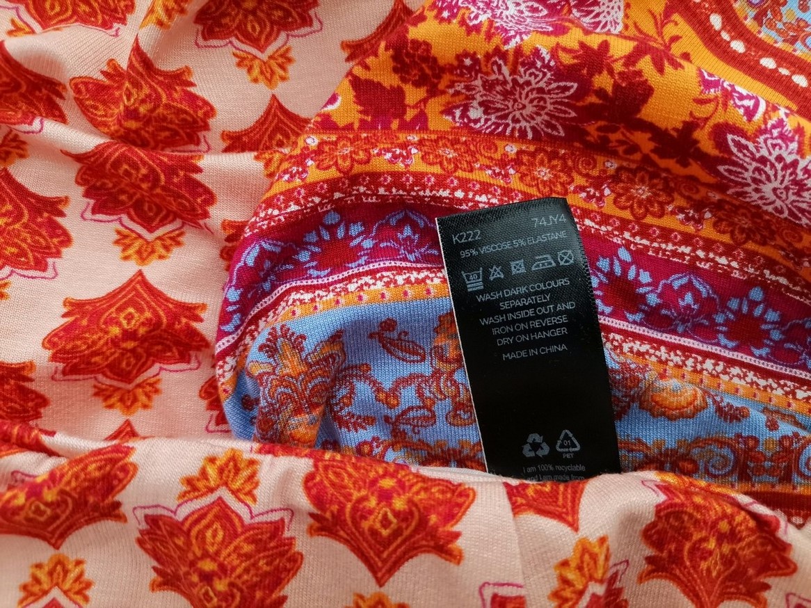 V By Very Rozmiar 10 (38) Kolor Pomarańczowy Spodnie Casual Materiał Wiskoza