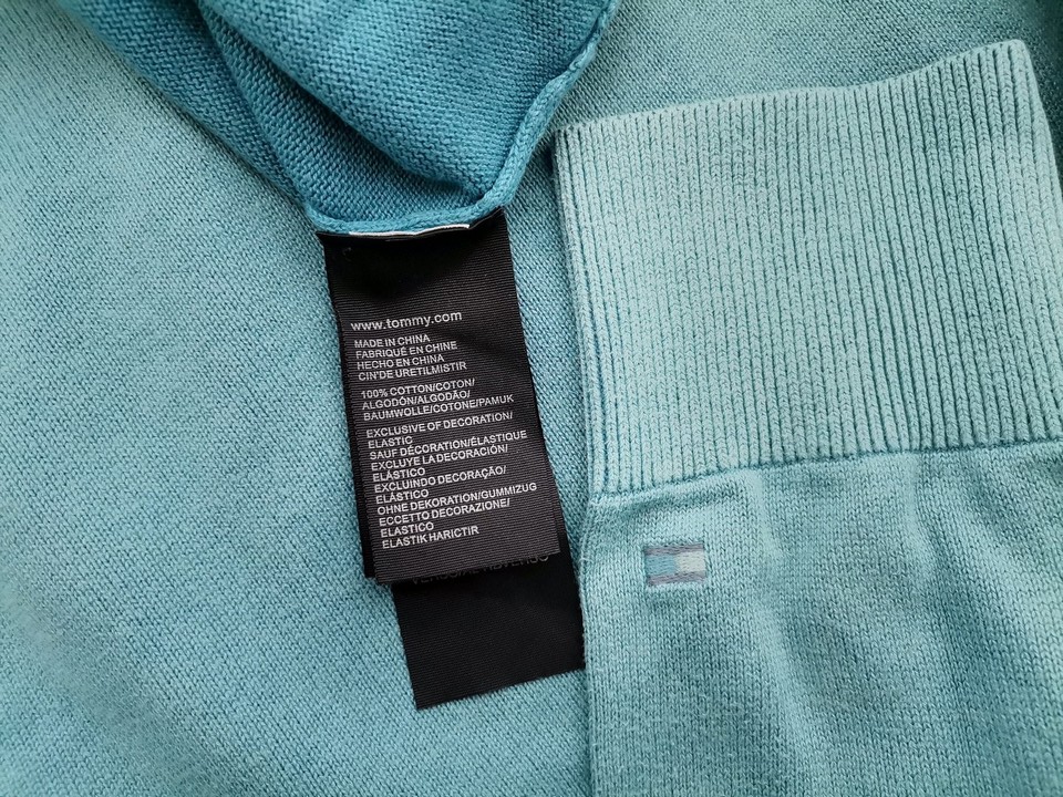 IMG_20210427_111517.jpg Tommy hilfiger Rozmiar L Kolor Turkusowy Męski Sweter Długi rękaw Materiał Bawełna 100%