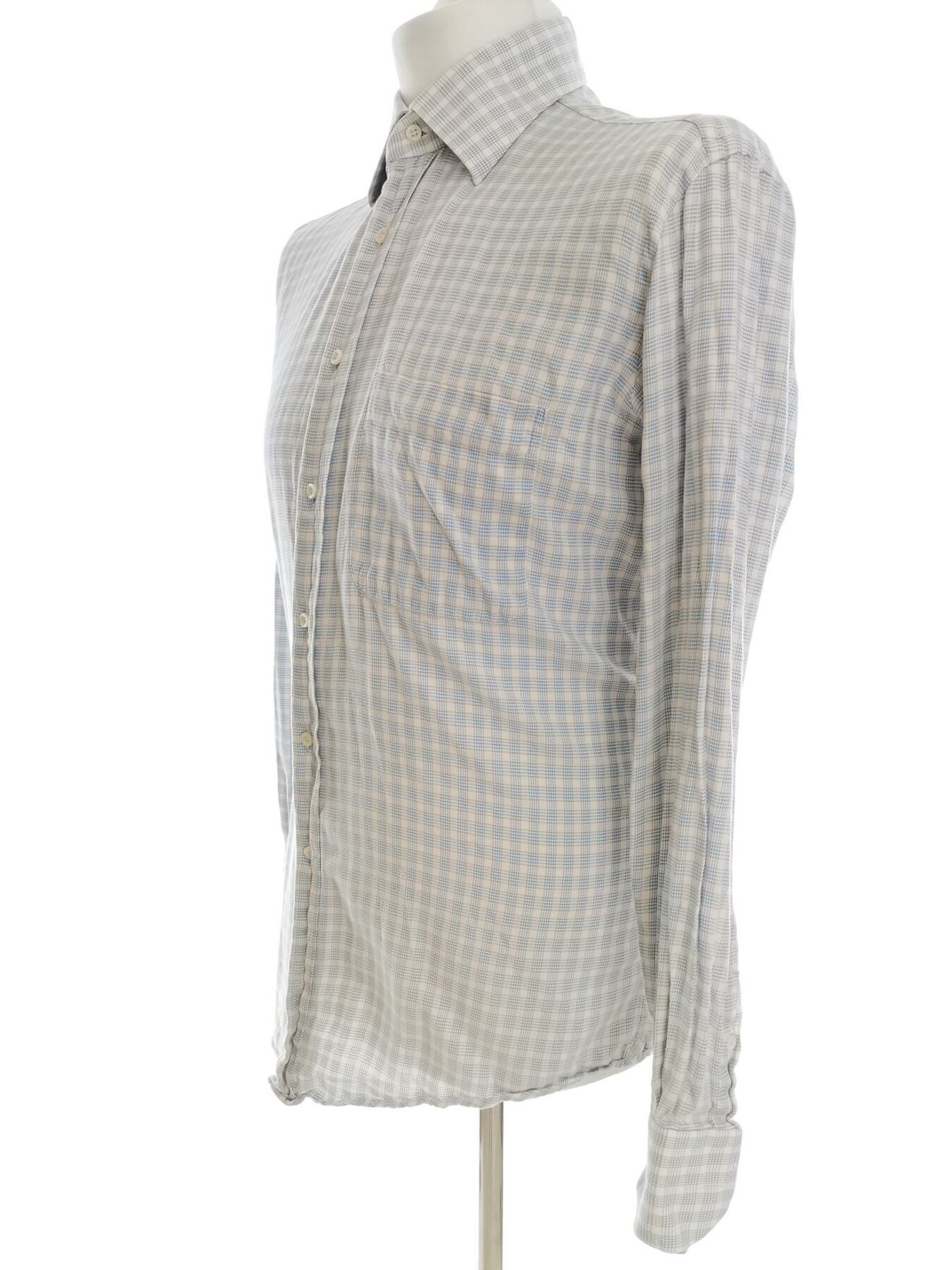 Ermenegildo Zegna Rozmiar 15 3/4 (40) Kolor Niebieski Krata Kołnierz Męska Koszula Elegancka Długi rękaw Materiał Bawełna 100%
