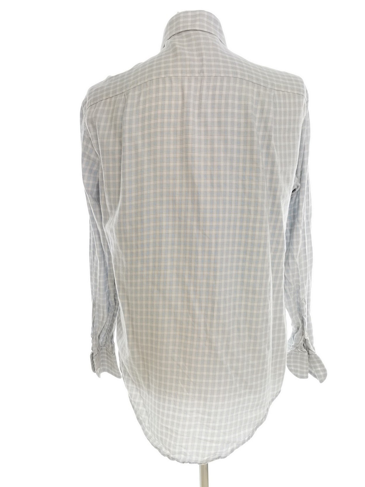 Ermenegildo Zegna Rozmiar 15 3/4 (40) Kolor Niebieski Krata Kołnierz Męska Koszula Elegancka Długi rękaw Materiał Bawełna 100%