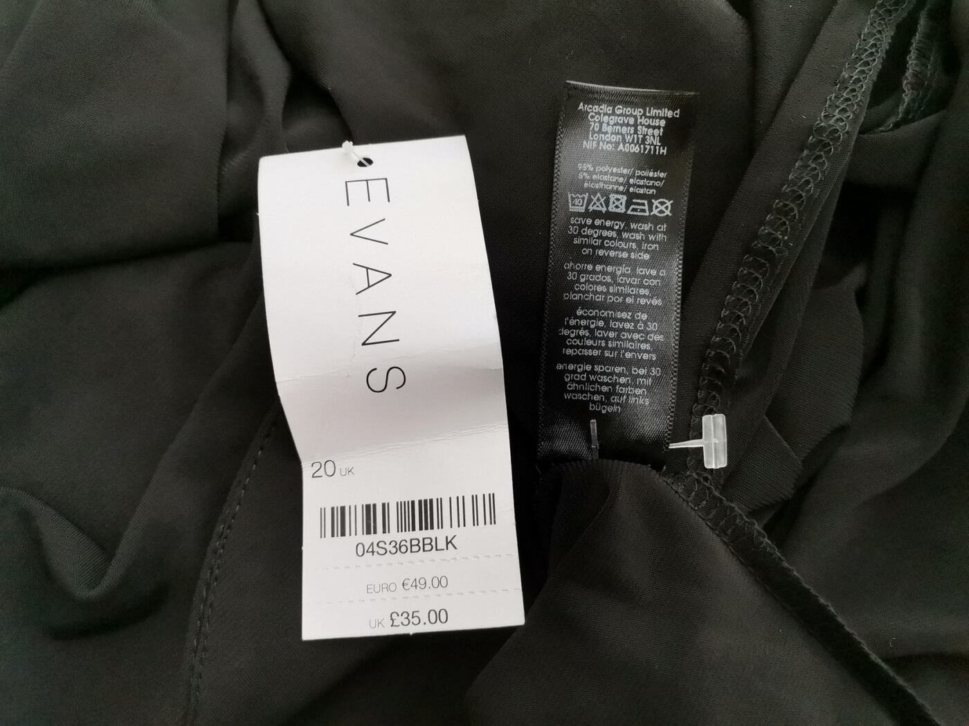 Evans Rozmiar 46 Kolor Czarny W serek Sukienka Maxi Rękaw 3/4 Długa Evans Rozmiar 46 Kolor Czarny W serek Sukienka Maxi Rękaw 3/4 Długa