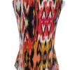 Vero moda Rozmiar M Kolor Pomarańczowy Okrągły dekolt Bluzka Popover Guziki Bezrękawnik