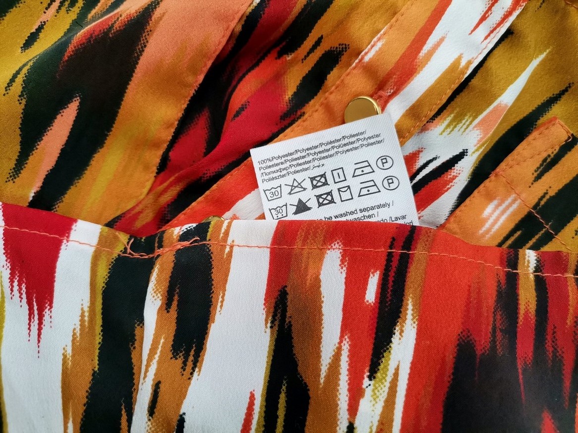 Vero moda Rozmiar M Kolor Pomarańczowy Okrągły dekolt Bluzka Popover Guziki Bezrękawnik
