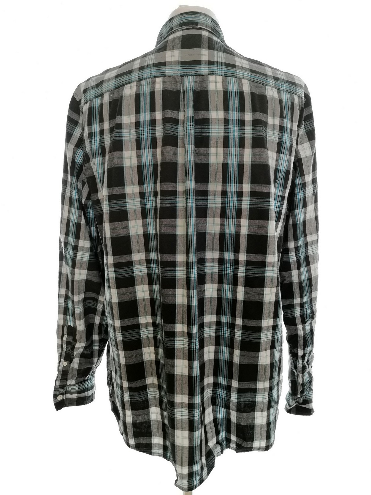 IMG_20210428_123950.jpg ASOS Rozmiar XXL Kolor Niebieski Krata Kołnierz Męska Koszula Casual Długi rękaw Materiał Bawełna 100%