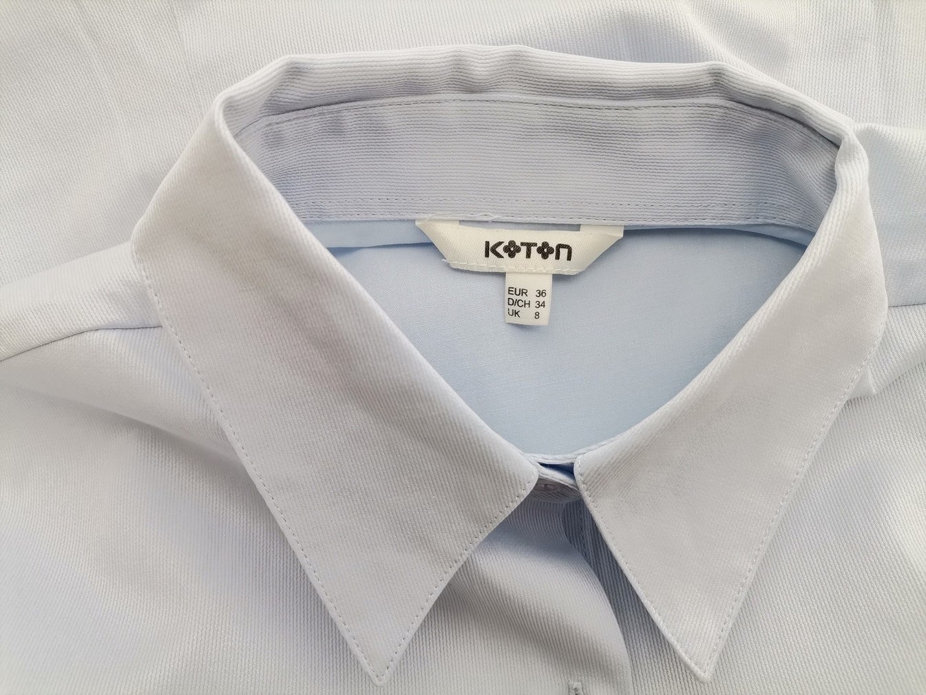 Koton Rozmiar 36 Kolor Niebieski Kołnierz Koszula Zapinana Bluzka Krótki rękaw Materiał Bawełna