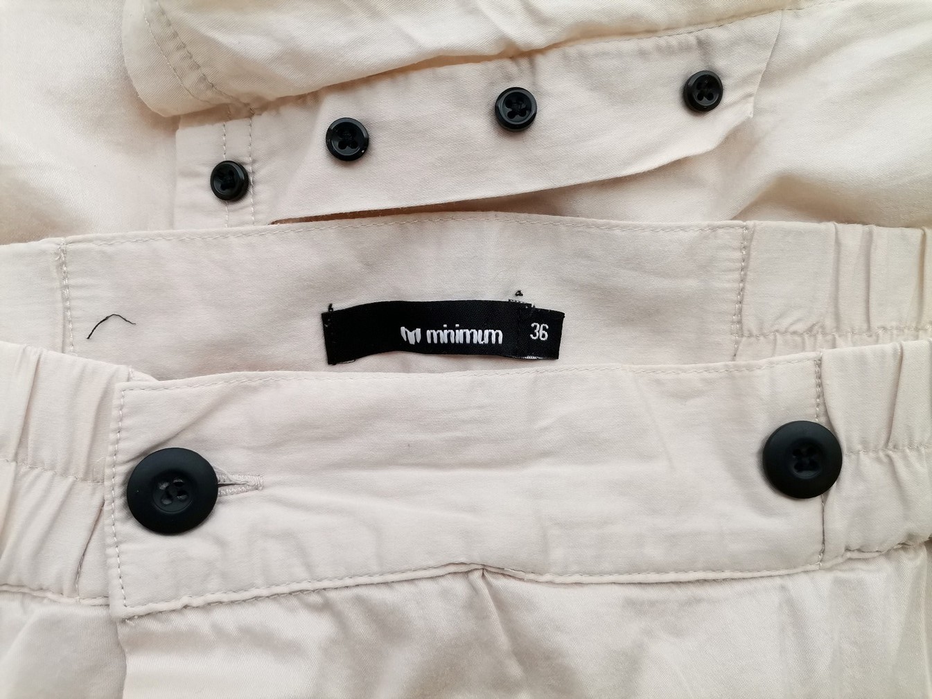 Minimum Rozmiar 36 Kolor Kremowy Spodnie Casual Materiał Bawełna 100%