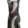 One two Rozmiar M Kolor Czarny Kwadratowy dekolt Sukienka Bodycon Bezrękawnik Do Kolan Materiał Wiskoza