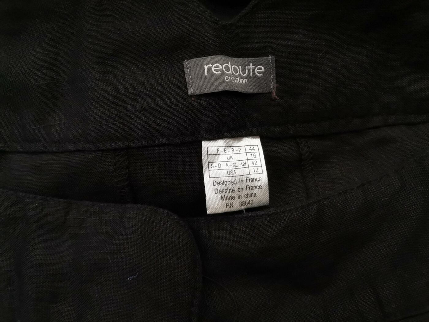 Redoute France Rozmiar 42 Kolor Brązowy Spodnie Eleganckie Materiał Len 100%