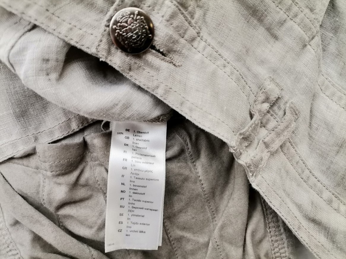 Simclan Rozmiar 38 Kolor Szary Spodnie Casual Materiał Len 100%
