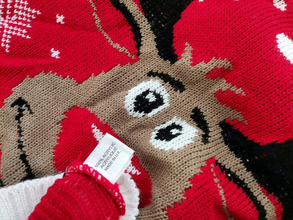 IMG_20210504_113209.jpg Merry Christmas Rozmiar M/L Kolor Czerwony Crew Neck Sweter Długi rękaw Materiał Akryl Cienka dzianina