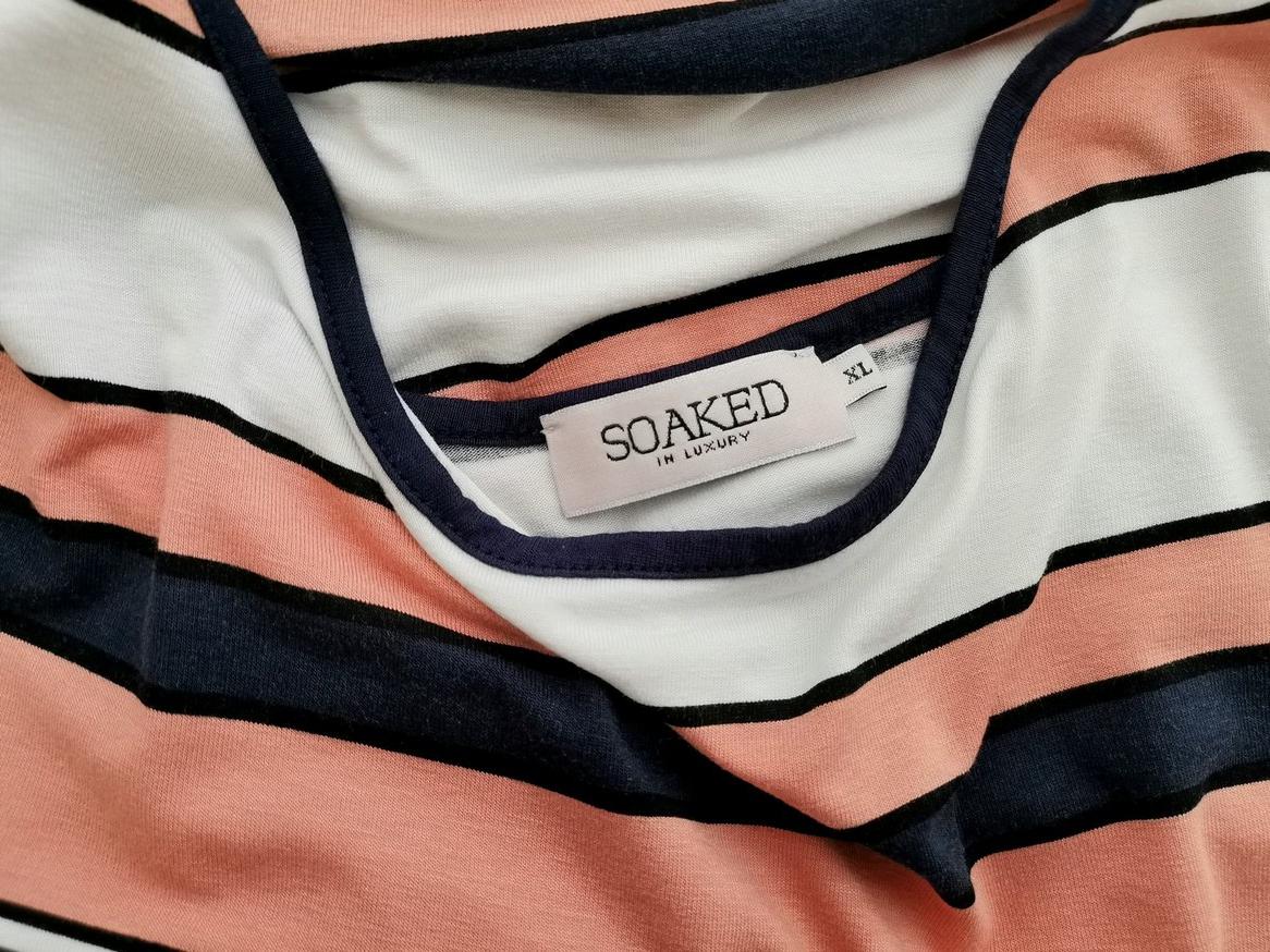 Soaked Rozmiar XL Kolor Pomarańczowy Pasy Okrągły dekolt Sukienka Maxi Bezrękawnik Długa Materiał Wiskoza Soaked Rozmiar XL Kolor Pomarańczowy Pasy Okrągły dekolt Sukienka Maxi Bezrękawnik Długa Materiał Wiskoza